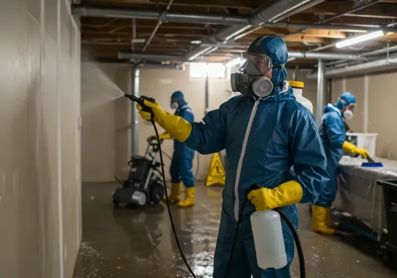 Basement Sanitization and Antimicrobial Treatment process in Bargersville, IN