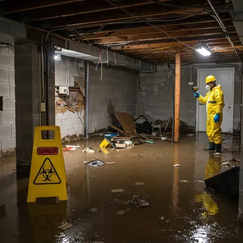 Flooded Basement Electrical Hazard in Bargersville, IN Property